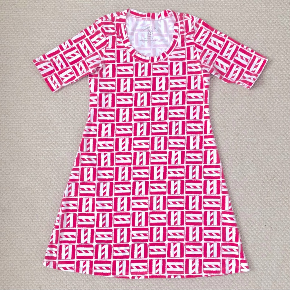 Mahi Gold Cotton Short Sleeved Dress